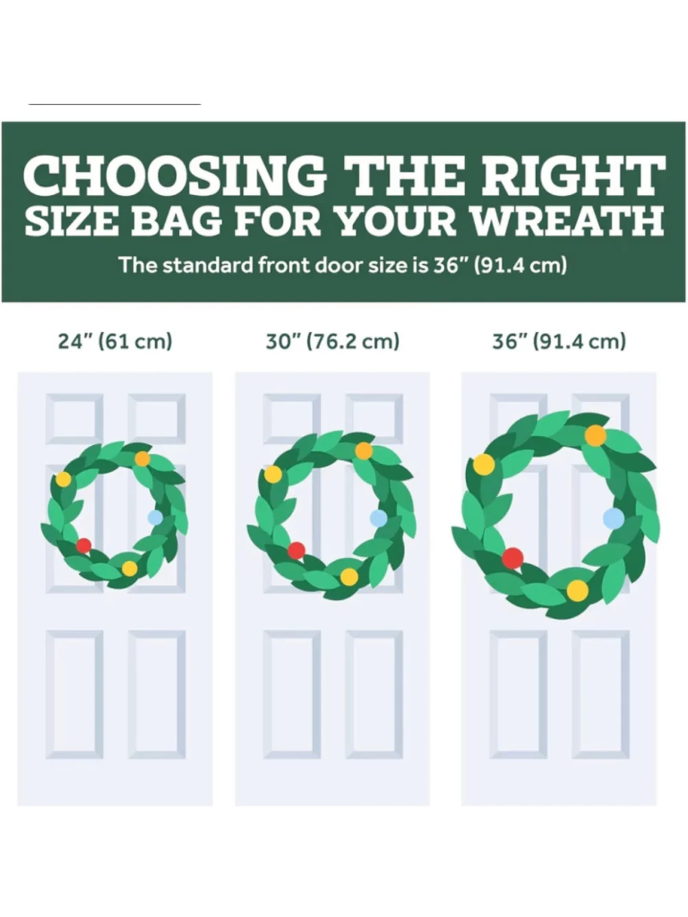 NEW ZOBER 2 Pk Christmas Wreath Storage Container 36” Wreath Bag